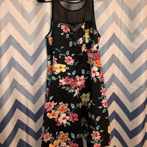 Knee Length black and floral dress